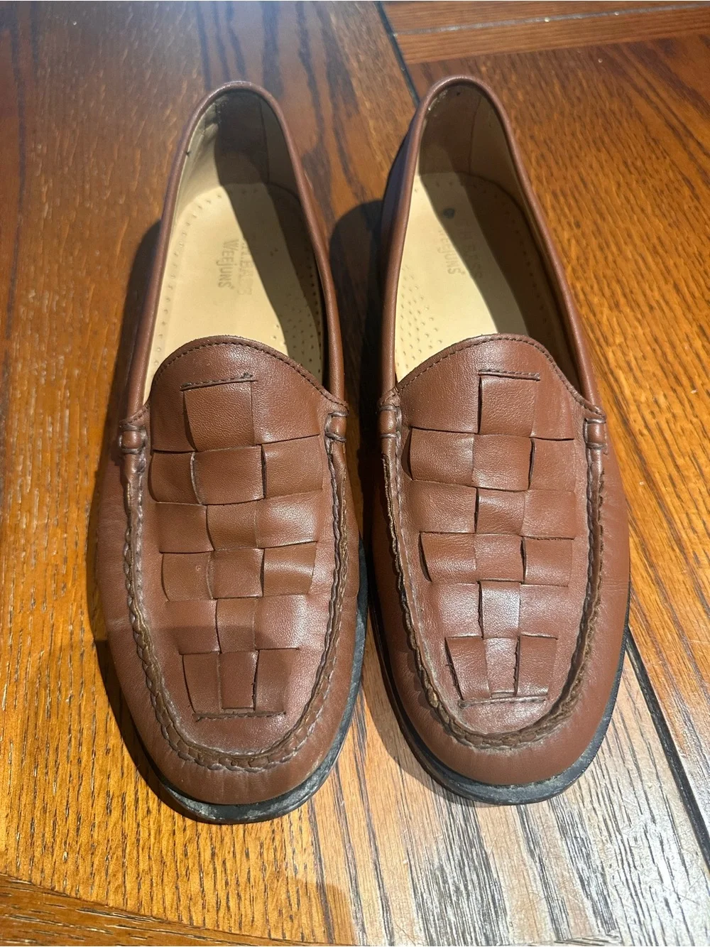 G.H. Bass Larson Woven Weejuns Brown Leather Loafers Men’s 10.5 D